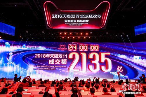 2018天貓雙11最終數(shù)字定格:全天成交額達2135億