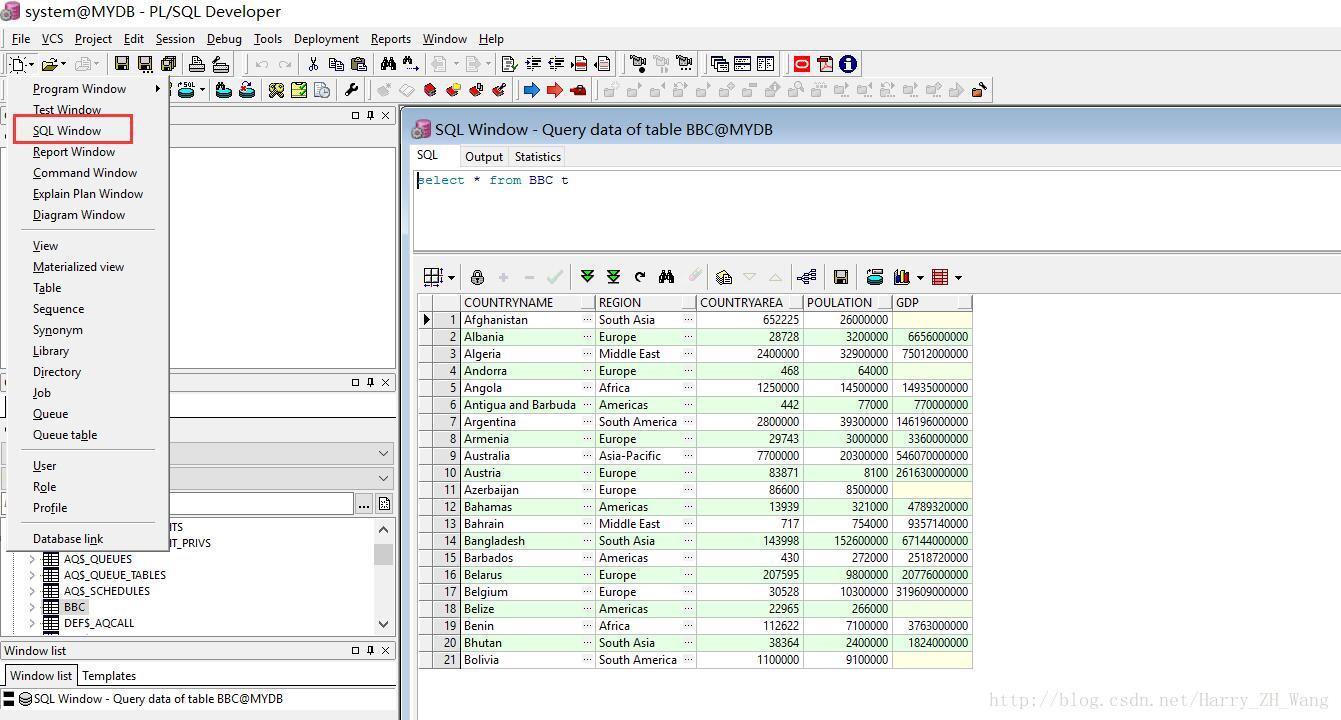 PLSQL Developer連接Oracle及基本使用，表及語句索引情況