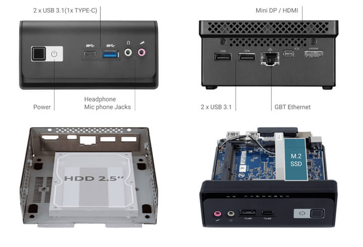 GB-BMCE-4500C無風(fēng)扇mini PC，采用Celeron N4500 Jasper Lake處理器