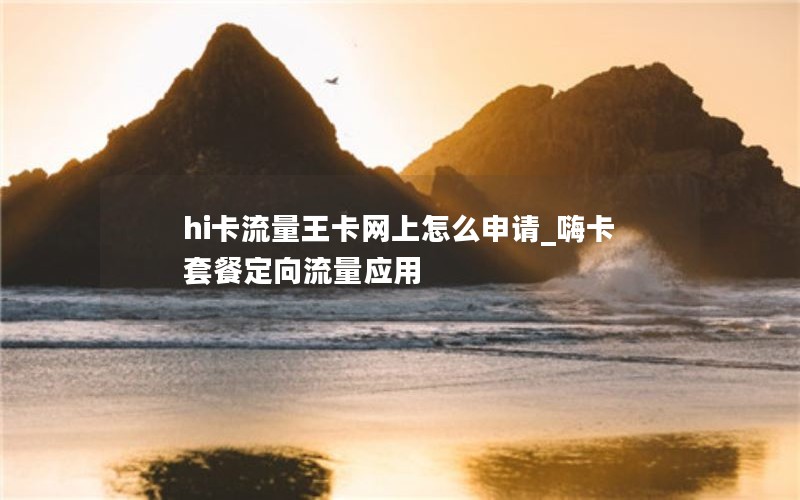 hi卡流量王卡網(wǎng)上怎么申請_嗨卡套餐定向流量應(yīng)用