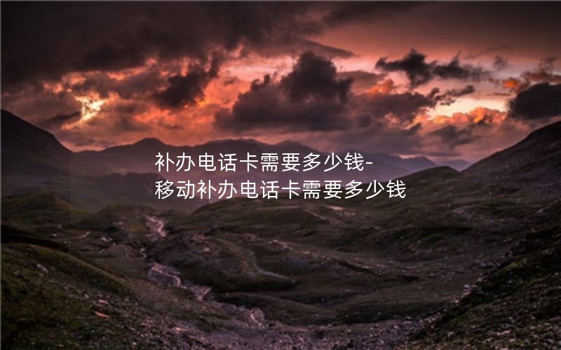 補(bǔ)辦電話卡需要多少錢-移動(dòng)補(bǔ)辦電話卡需要多少錢
