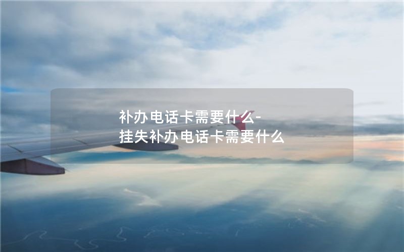 補(bǔ)辦電話(huà)卡需要什么-掛失補(bǔ)辦電話(huà)卡需要什么